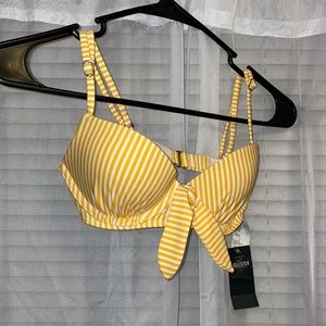Yellow striped Hollister bikini top